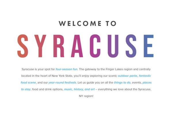 Welcome to Syracuse, your destination for four-season fun.