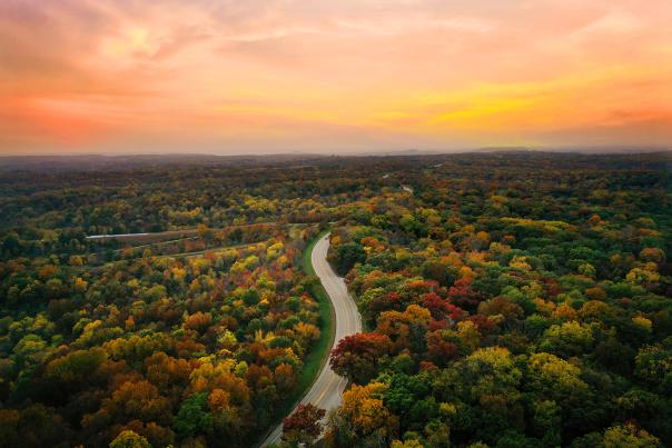 Two lanes of color in Galena Country