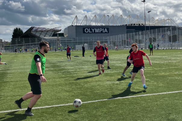 Group of footballers enjoying a Forze Football session.