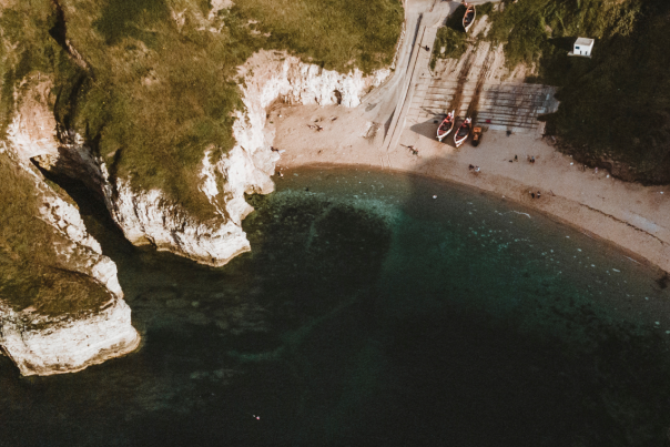 A view from above Flamborough North Landing in East Yorkshire