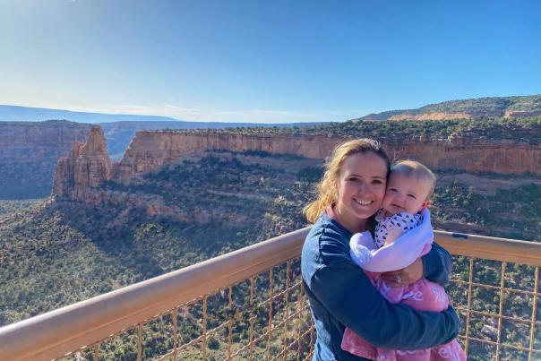 Mom and Daughter in front of Colorado National Monument