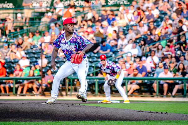 Pitcher at a Fort Wayne TinCaps Baseball game.