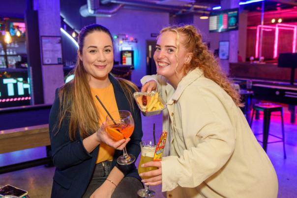 Girls Drinking in a bar - cocktails