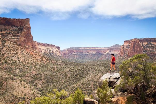 girl hiking in the Colorado National Monument