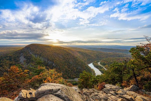 A fall view from the Appalachian Trail in the Pocono Mountains