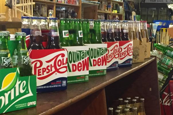 Old fashioned soda for sale at Stanfield's General Store in Four Oaks, NC.