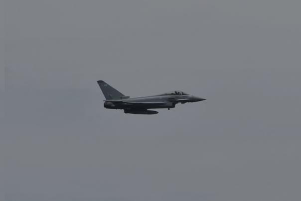 Typhoon plane in flight
