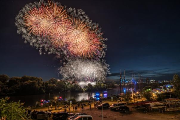 Fireworks over the James River