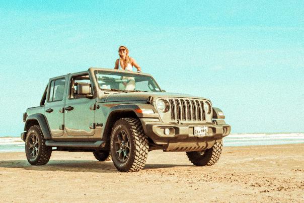 jeep on the beach