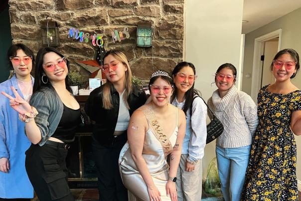 Visitors enjoy a bachelorette party in the Pocono Mountains.