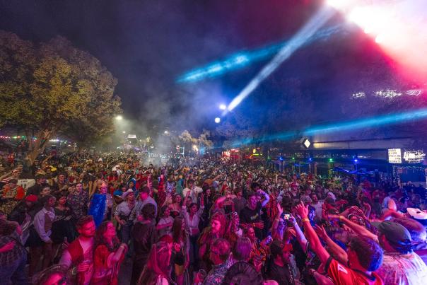The crowd at Wild Rumpus Halloween Parade and spectacle.