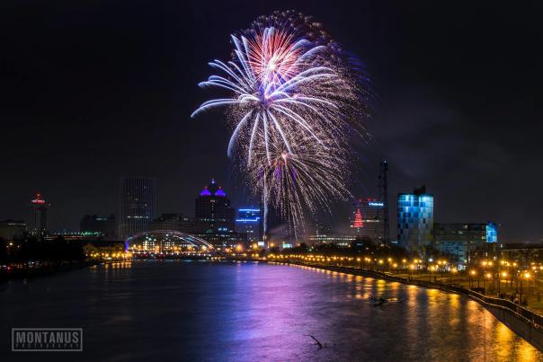 New Year's Eve (NYE) Fireworks Downtown Skyline