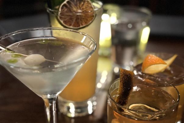 Nightcap cocktails on table