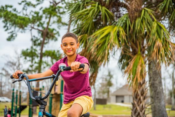 Child Biking at Sam Houston Jones State Park