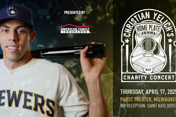 2025 Christian Yelich Charity Concert Graphic with Christian Yelich on the right hand side of the image.