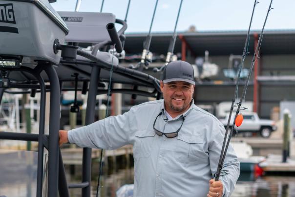 Fishing Captain Capt. Jay Withers on his boat