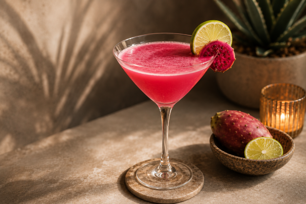 Prickly Cosmo cocktail from Denū Hotel & Spa
