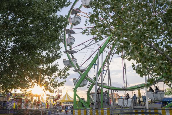 carnival rides and boothes at the central states fair in rapid city south dakota