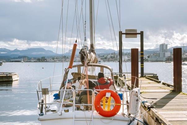 A boat at dock.
