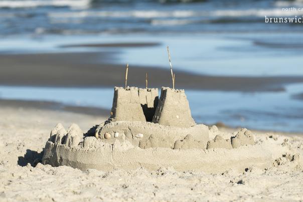 A Sandcastle on the beach in NC's Brunswick Islands