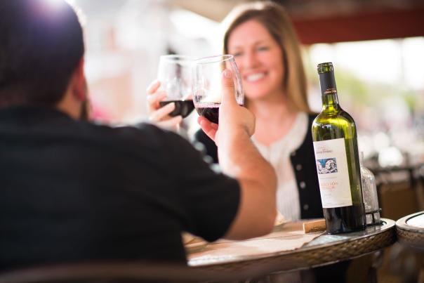 Couple Dining with Wine