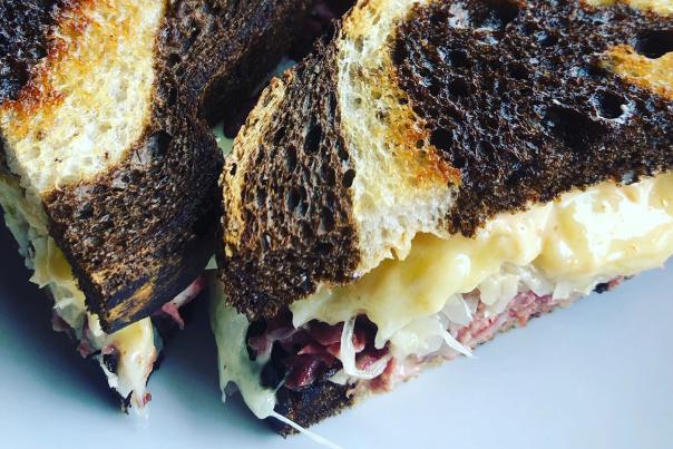 Pastrami Reuben sandwich and fries at Arable in Eldorado