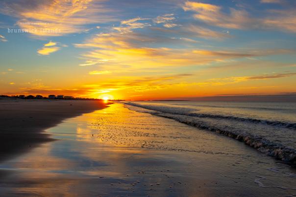 a sunrise on Oak Island