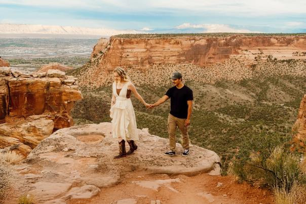 Couple Holding Hands on Colorado National Monument