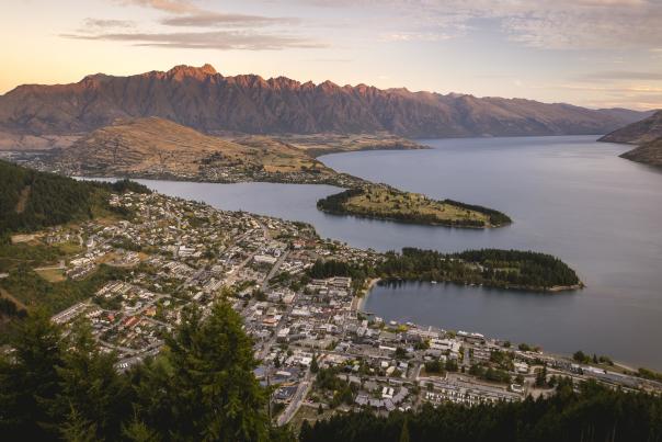 Aerial view overlooking Queenstown