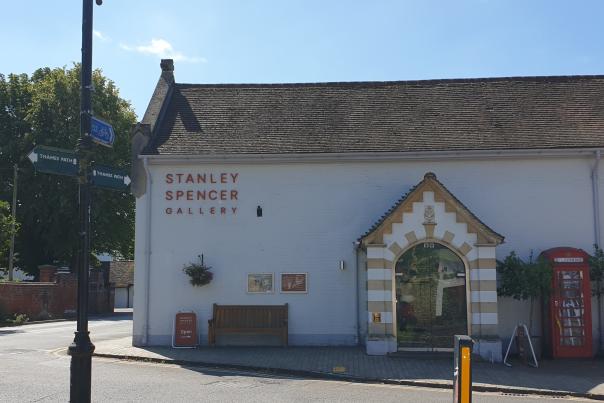Imahes shows the white building that houses the Stanley Spencer Gallery in Cookham.