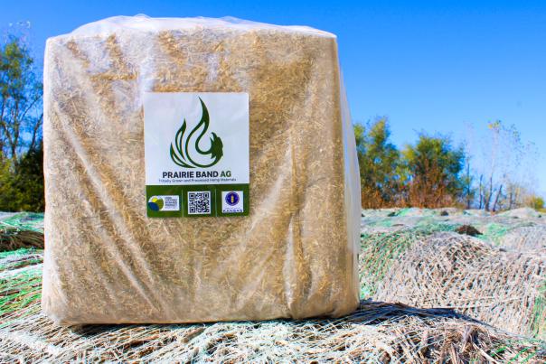 Prairie Band Ag big bale of Hemp