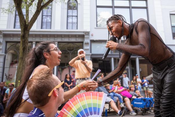 J. Santino sings at Ann Arbor Pride