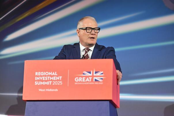 Richard Parker on stage at the Regional Investment Summit 2025