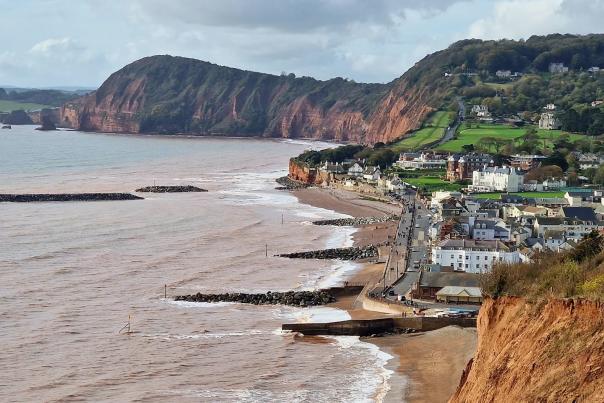 Views from cliffs looking down on Sidmouth