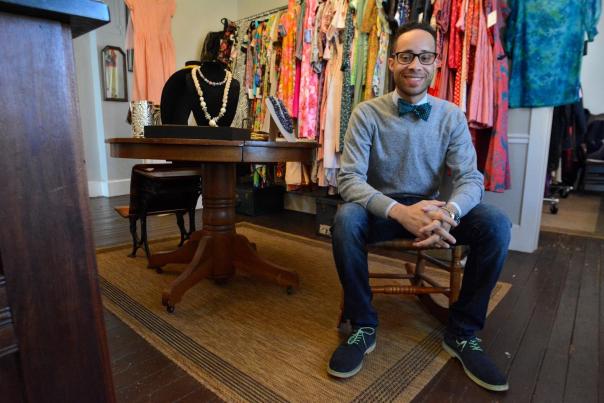 Silas Redd, owner of Nostalgia Boutique and Mister on Main, inside his Leesburg shop in Loudoun County