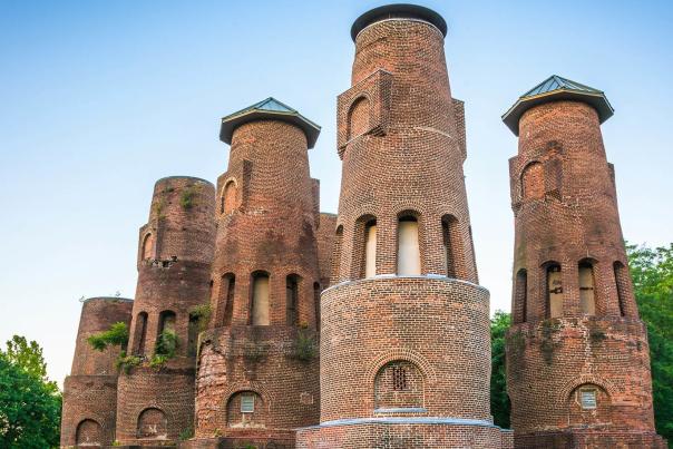 Five large brick kilns
