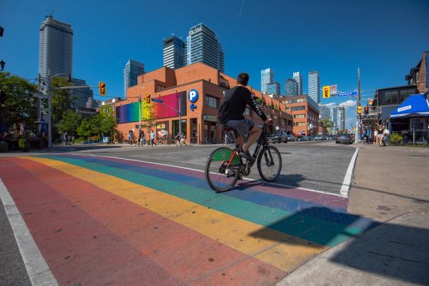 The rainbow crosswalk