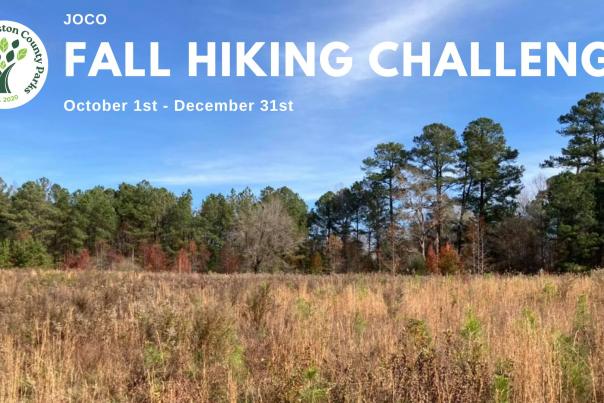 Fall Hiking Challenge 2025 Banner Graphic with the Friends of Johnston County Parks
