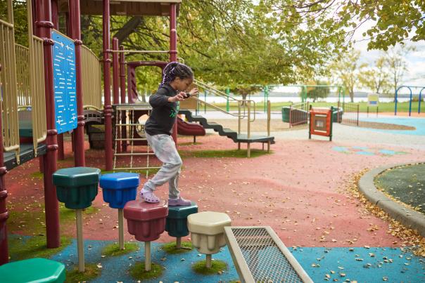 Kid at Onondaga Lake Park Playground