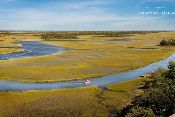Marsh view of Bald Bald Head Island, North Carolina