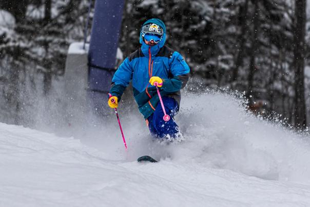 person skiing at Mount Bohemia located in the Upper Peninsula of Michigan