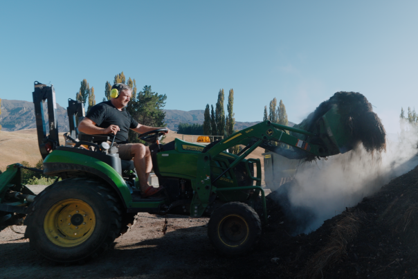 Person on tractor