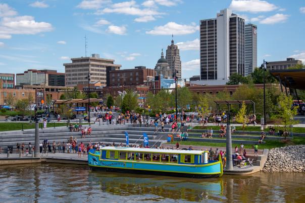 Canal Boat docked at Promenade Park