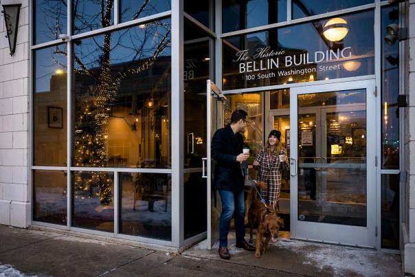 Couple Downtown Green Bay Winter