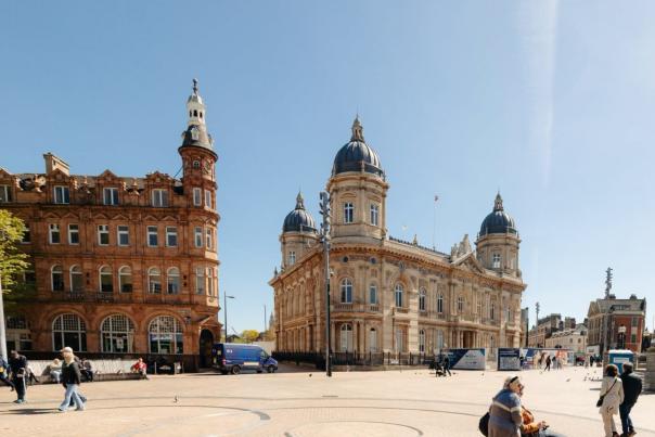 Outside the Maritime Museum in Queen Victoria Square