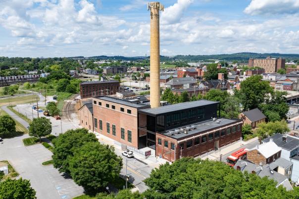 Drone view of York County History Center