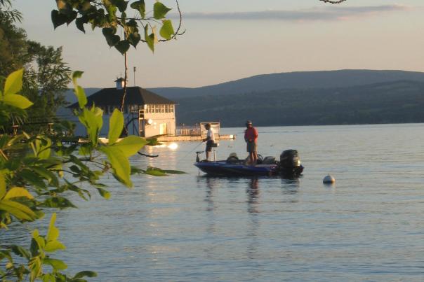 Fishing at Deep Run Beach on Canandaigua Lake