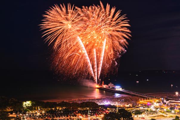 Summer fireworks at Bournemouth Pier in Dorset, photo credit Adam McVey