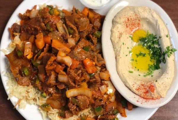 Chicken shawarma and hummus at Prince Lebanese