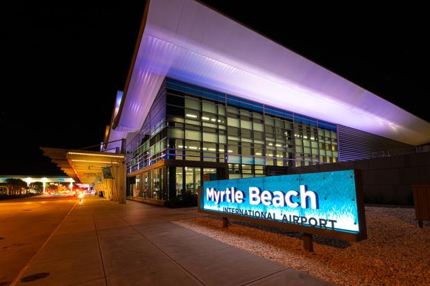 Myrtle Beach International Airport, night shot, Myrtle Beach, SC